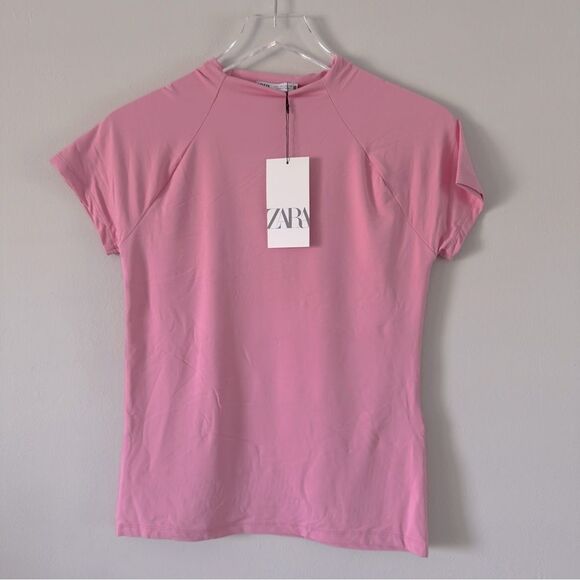 ⭕️ ZARA Pink Shirt Top Large - Picture 1 of 3